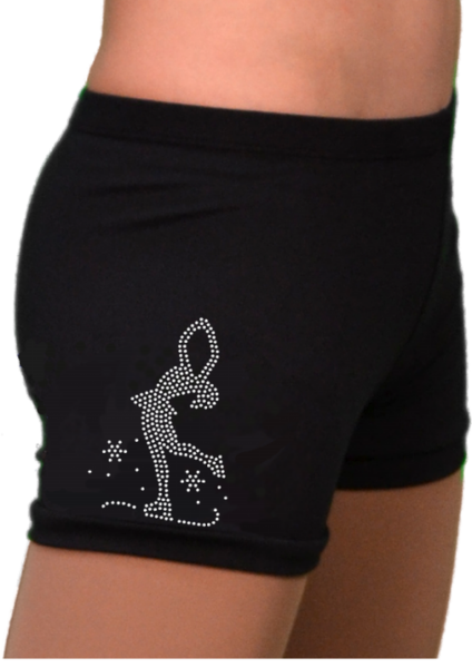 Chloe Noel S02 Black Shorts with Layback Skater Crystals