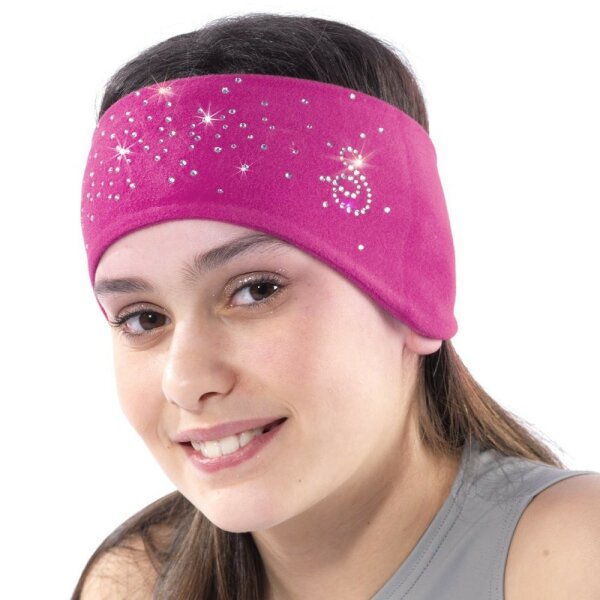 Sagester Stirnband mit Glitzersteinen, fuchsia