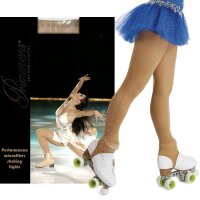 Primavera 517/3305 Figure Skating Tights Stirrup und Glitzersteinen