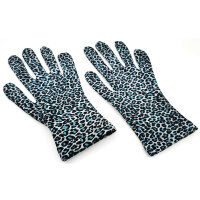 Sagester Eiskunstlauf Thermo Handschuhe Leopardenmuster, blau