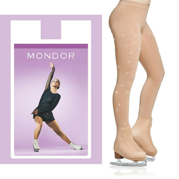 Mondor 912 Figure Skating Freestyle Boot Cover Tights with Rhinestone