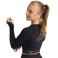 Intermezzo 6594 Long Sleeve Skating Crop Top, black