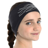 Intermezzo 9064 Figure Skating Headband with Rhinestones, black