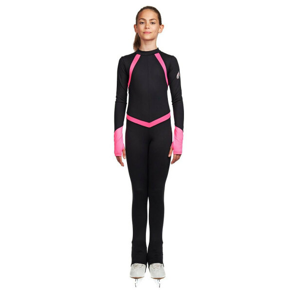 JIV „Flame“ Ganzanzug / Catsuit, schwarz-pink