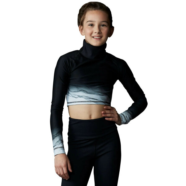 EliteXpression Figure Skating Crop Top Marbled Grey